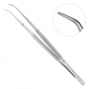 Микро-Пинцет Gomel хирургический изогнутый, 180 мм Германия